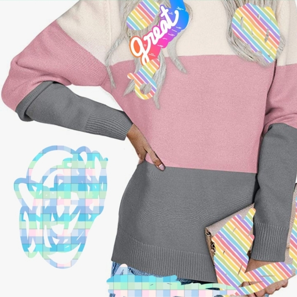 STYLEWORD MULTICOLOR SWEATER Large - Picture 2 of 10